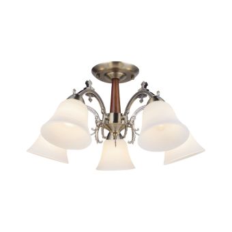 Csillár, ANKA 5, LY-3233, 5xE27, fehér, antikolt bronz