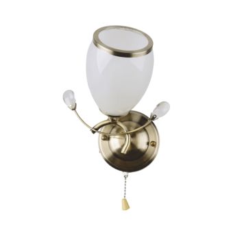 Fali lámpa, DROP AP1, LY-3052, 1xE27, fehér, antikolt bronz