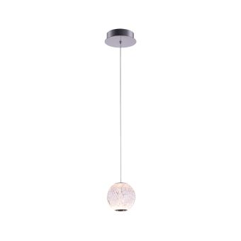 LED Függesztett csillár, ESMOND SP1, 142072, 5W, 3000K, átlátszó, króm