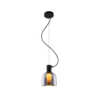 Függesztett csillár, FIRE SP1, 111049, 1xE27, fekete, króm