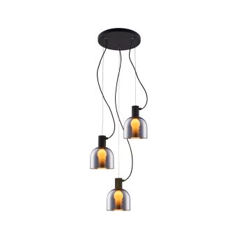Függesztett csillár, FIRE SP3, 113008, 3xE27, fekete, króm
