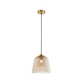 Függesztett csillár, FLUID SP1, 111032, 1xE27, borostyánszín, réz