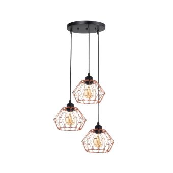 Függesztett csillár, FORMOS SP3 R RG, KL113048, 3xE27, arany rózsaszín