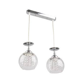 Függesztett csillár, GLASS SP2, LY-3316, 2xE27, átlátszó, króm