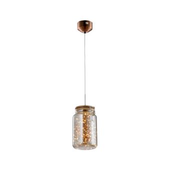 LED Függesztett csillár, JAR SP1, 142029, 5W, 3000K, króm, borostyánszín