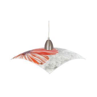 Függesztett csillár, KRIZA 300-S, KL5841, 1xE27, fehér, szürke, piros