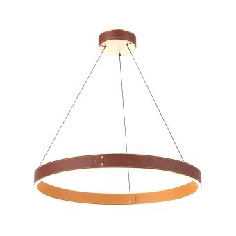 LED Függesztett csillár, LEATHER R, 142027, 50W, 3000K, kávészín, narancssárga