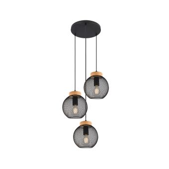 Függesztett csillár, MATROZ SP3, KL113013, 3xE27, fekete, natúr