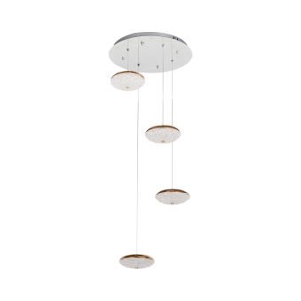 Csillár, LED NEMESIS 4, KL6706, 60W, 4000K, rózsaszín arany, króm