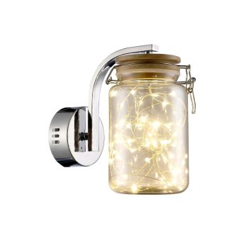 Fali lámpa, LED SHOCK AP1, 141009, 5W, 3000K, króm, füstös árnyalat