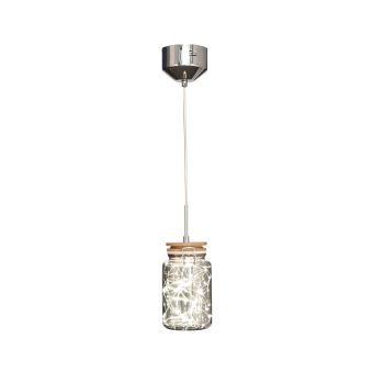 LED Függesztett csillár, SHOCK SP1, 142030, 5W, 3000K, króm, füstös árnyalat