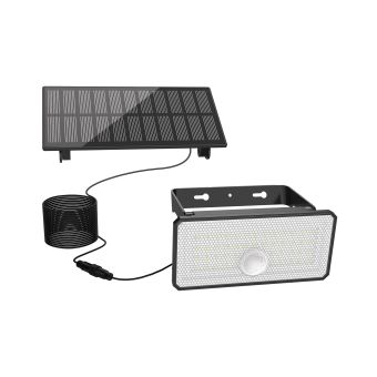 Fali lámpa, napelemes, LED SUNWAVE 2, KL190006, 7W, 7000-7500K, fekete