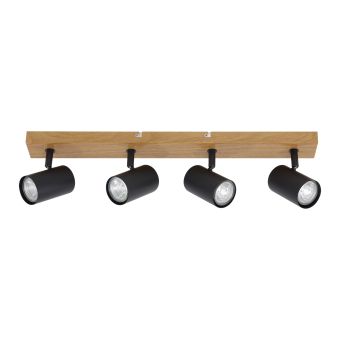 Spotlámpa, ZINNIA PL4, KL164007, 4xGU10, fekete, natúr